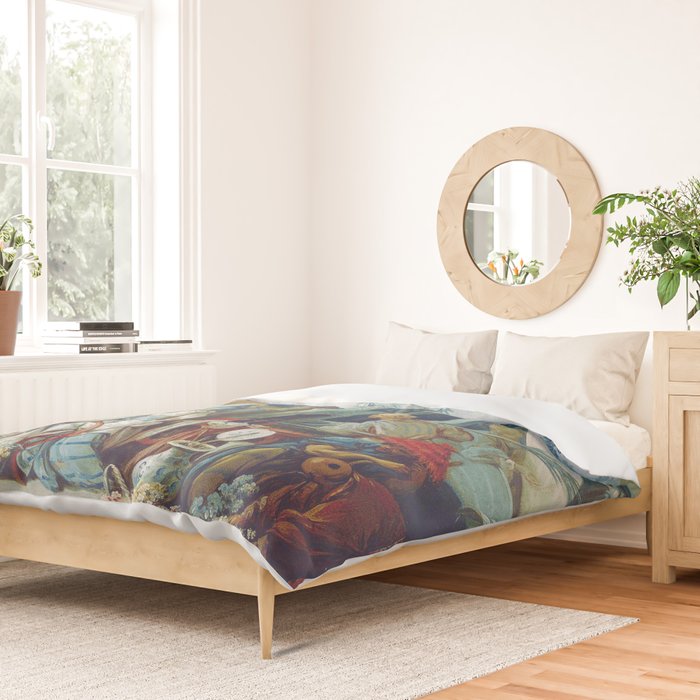 Le Jardin Chinois by François Boucher Duvet Cover Gallery Image 2