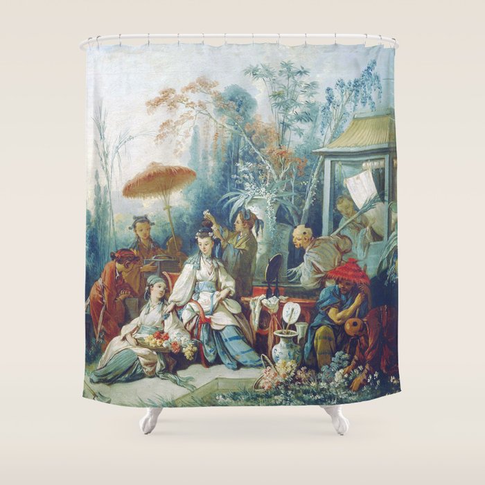 Le Jardin Chinois by François Boucher Shower Curtain Gallery Image 1