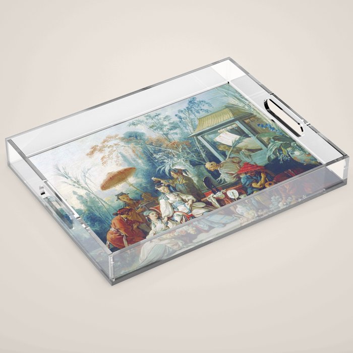 Le Jardin Chinois by François Boucher Acrylic Tray Gallery Image 1