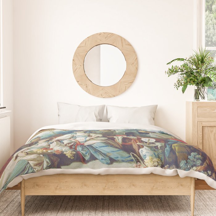 Le Jardin Chinois by François Boucher Duvet Cover Gallery Image 3