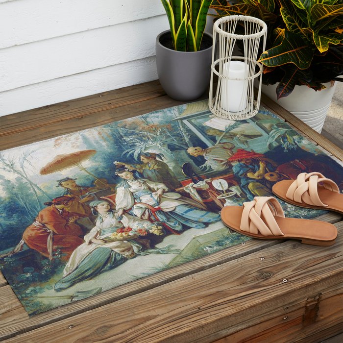 Le Jardin Chinois by François Boucher Outdoor Rug Gallery Image 2