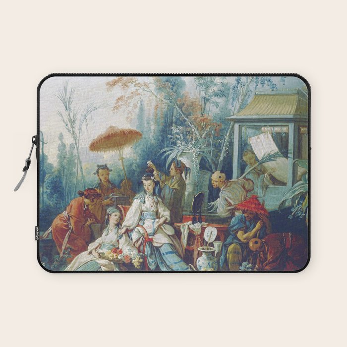 Le Jardin Chinois by François Boucher Laptop Sleeve Gallery Image 1
