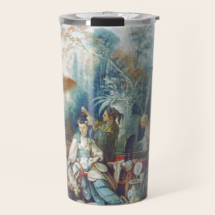 Le Jardin Chinois by François Boucher Travel Mug Gallery Image 1