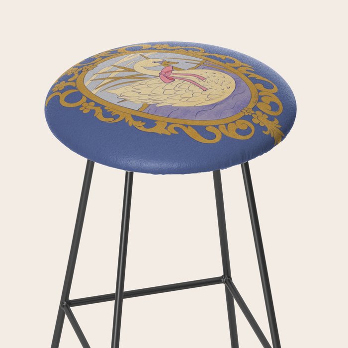 Whimsical Swan with Bow Cottagecore Fairytale Storybook Nursery Wall Art Stool Gallery Image 2