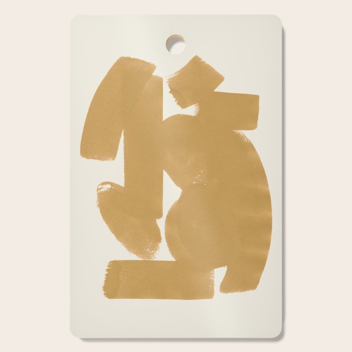 Abstract Paint Form 1 - Gold Yellow Cutting Board Gallery Image 1