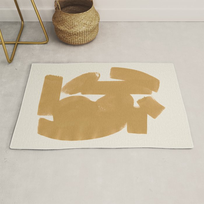 Abstract Paint Form 1 - Gold Yellow Rug Gallery Image 1