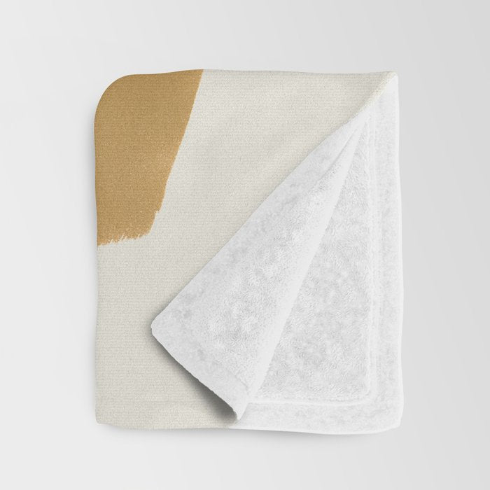 Abstract Paint Form 1 - Gold Yellow Throw Blanket Gallery Image 3