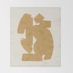 Abstract Paint Form 1 - Gold Yellow Throw Blanket Gallery Image 2
