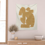 Abstract Paint Form 1 - Gold Yellow Wall Tapestry Gallery Image 2