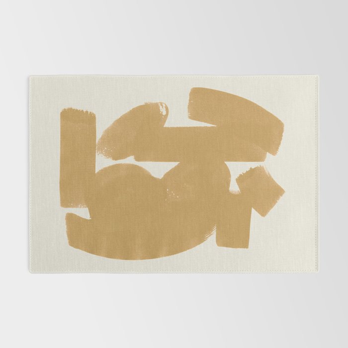 Abstract Paint Form 1 - Gold Yellow Rug Gallery Image 2
