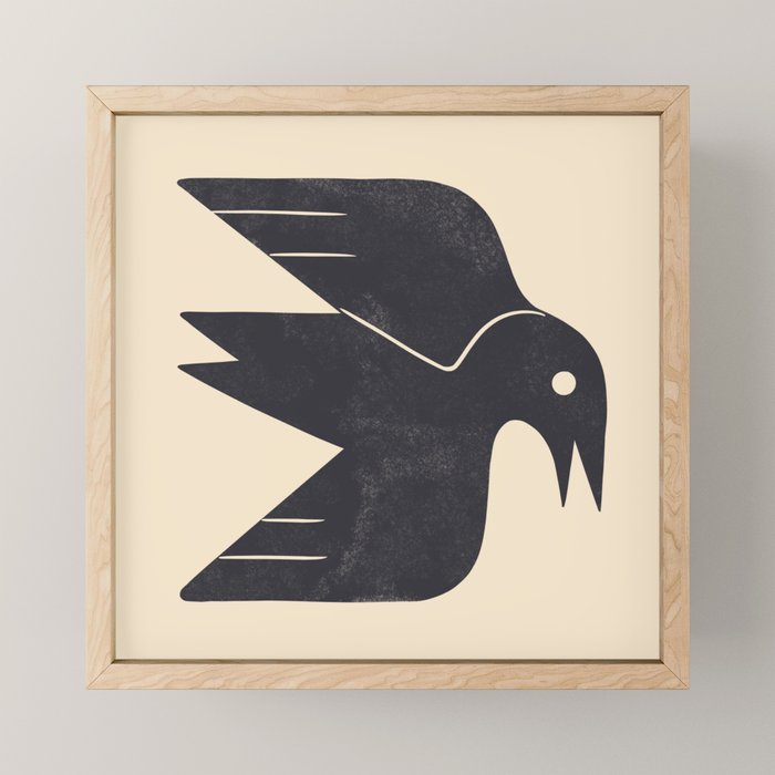 Minimal Blackbird No. 3 Mini Art Print Gallery Image 1