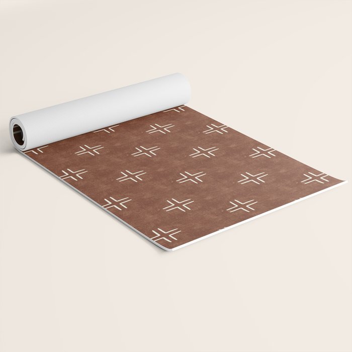 mudcloth crosses - brandywine Yoga Mat Gallery Image 2