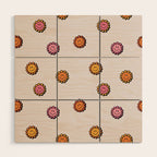 Happy Flower Print in Cream Wood Wall Art Gallery Image 1