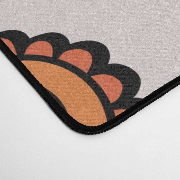 Happy Flower Print in Cream Desk Mat Gallery Image 4