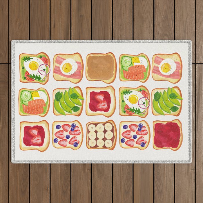 The Toast Club: Brunch Art Outdoor Rug Gallery Image 1