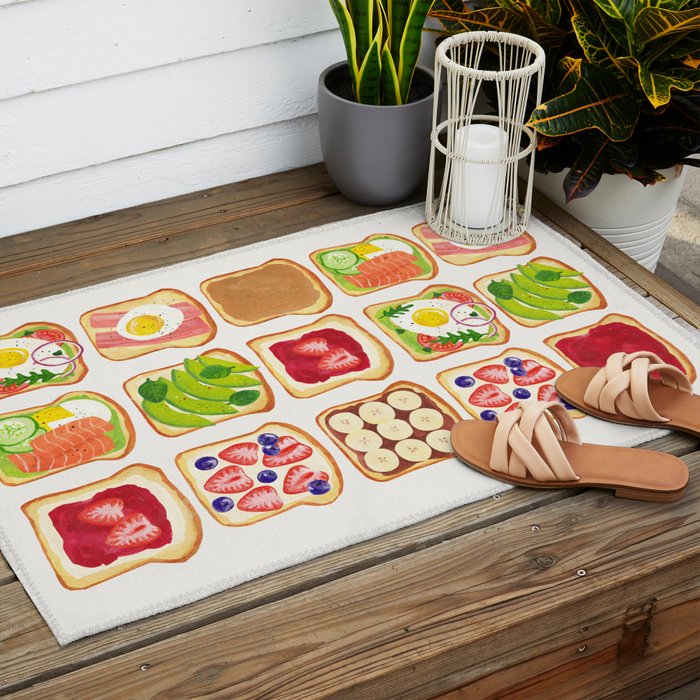 The Toast Club: Brunch Art Outdoor Rug Gallery Image 2