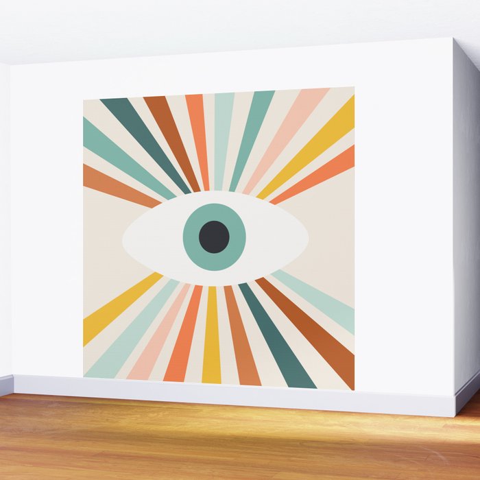 All Seeing Evil Eye - earthy Wall Mural Gallery Image 2