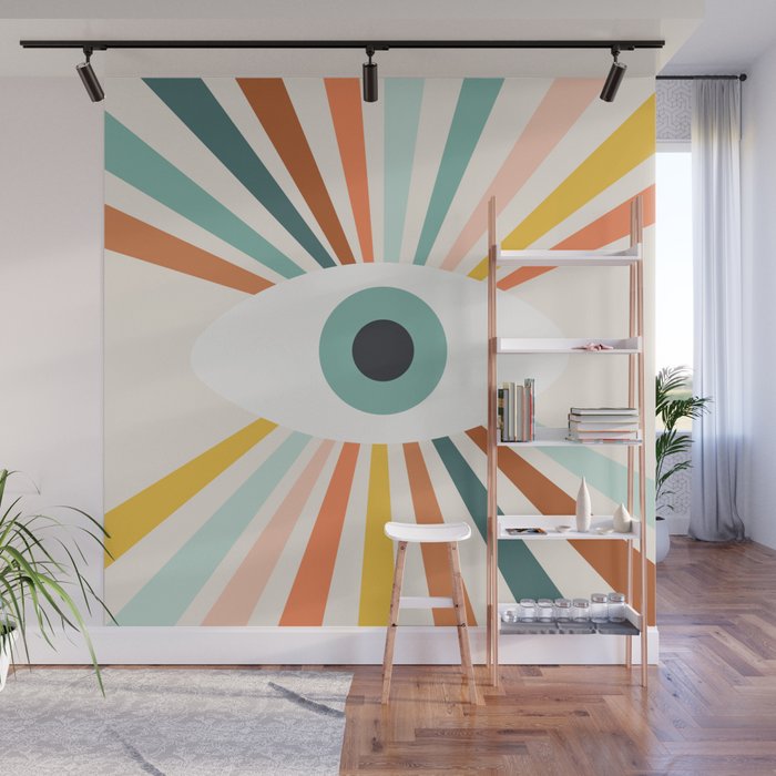 All Seeing Evil Eye - earthy Wall Mural Gallery Image 1
