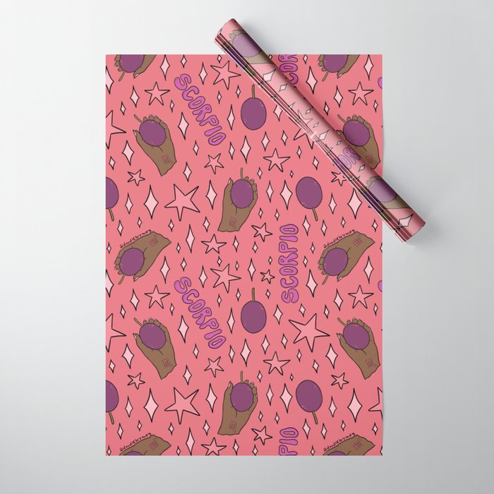 Scorpio Passionfruit Print Wrapping Paper Gallery Image 1