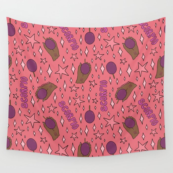 Scorpio Passionfruit Print Wall Tapestry Gallery Image 4