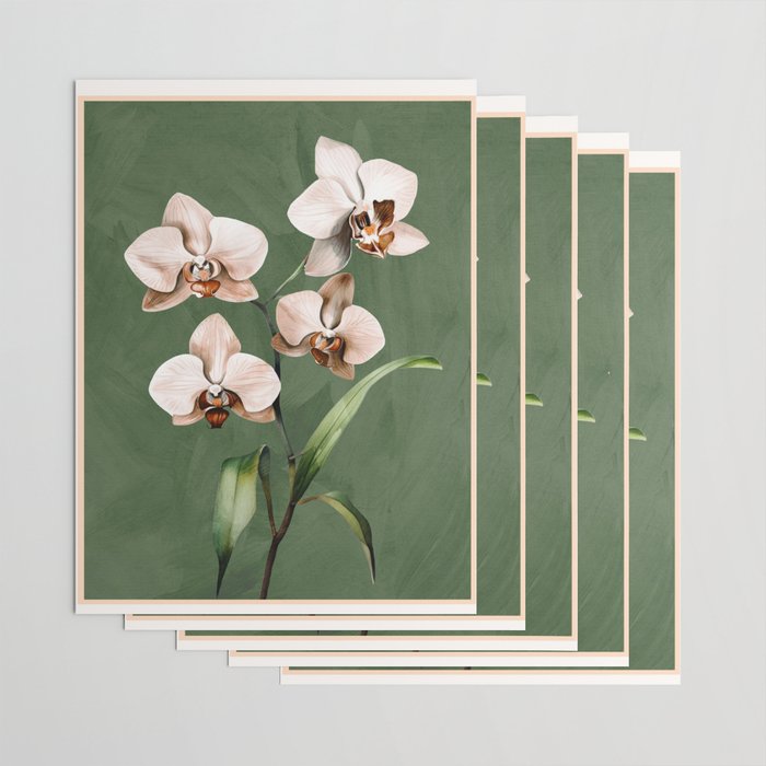 White Orchid Floral Art 4  Wrapping Paper Gallery Image 3