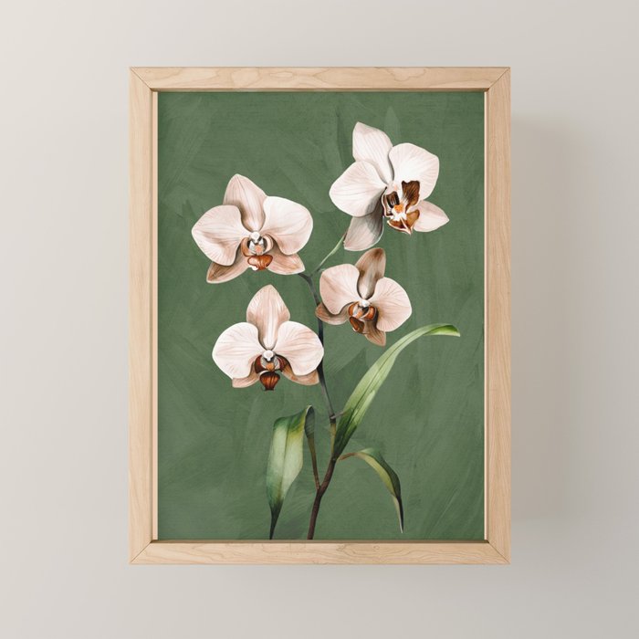 White Orchid Floral Art 4  Mini Art Print Gallery Image 1