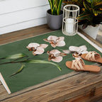 White Orchid Floral Art 4  Outdoor Rug Gallery Image 2