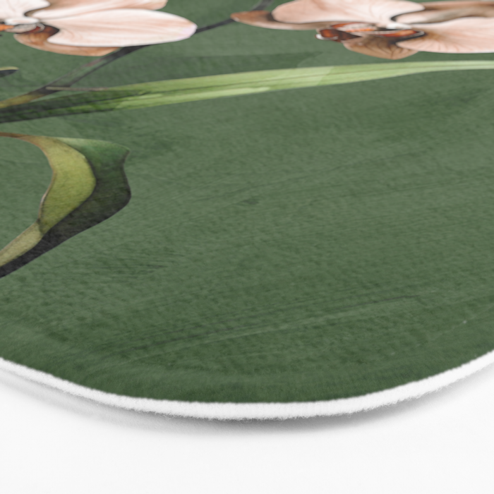 White Orchid Floral Art 4  Bath Mat Gallery Image 3