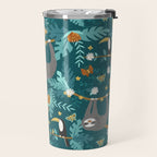 Sloth Hanging in a Teal Forest Travel Mug Gallery Image 2