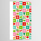 Retro Ditsy Holiday Icons Check pattern - candy Tablecloth Gallery Image 2