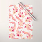 Mexican Axolotls Watercolor Wrapping Paper Gallery Image 1