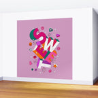 SWEET - colorful typography on pink Wall Mural Gallery Image 2