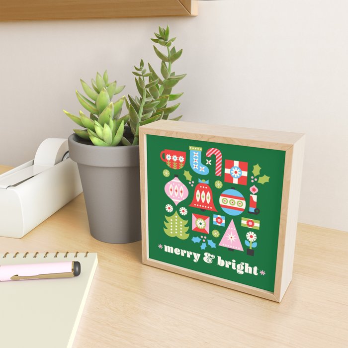 Merry & Bright Christmas | Green Mini Art Print Gallery Image 2