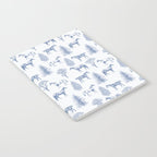 HORSES and TREES Blue Monochrome Toile Pattern  Notebook Gallery Image 2