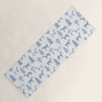 HORSES and TREES Blue Monochrome Toile Pattern  Yoga Mat Gallery Image 1