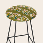 Floral Stripe - Olive  Stool Gallery Image 2