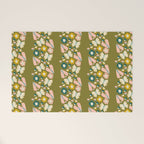 Floral Stripe - Olive  Welcome Mat Gallery Image 1