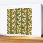 Floral Stripe - Olive  Wall Mural Gallery Image 2