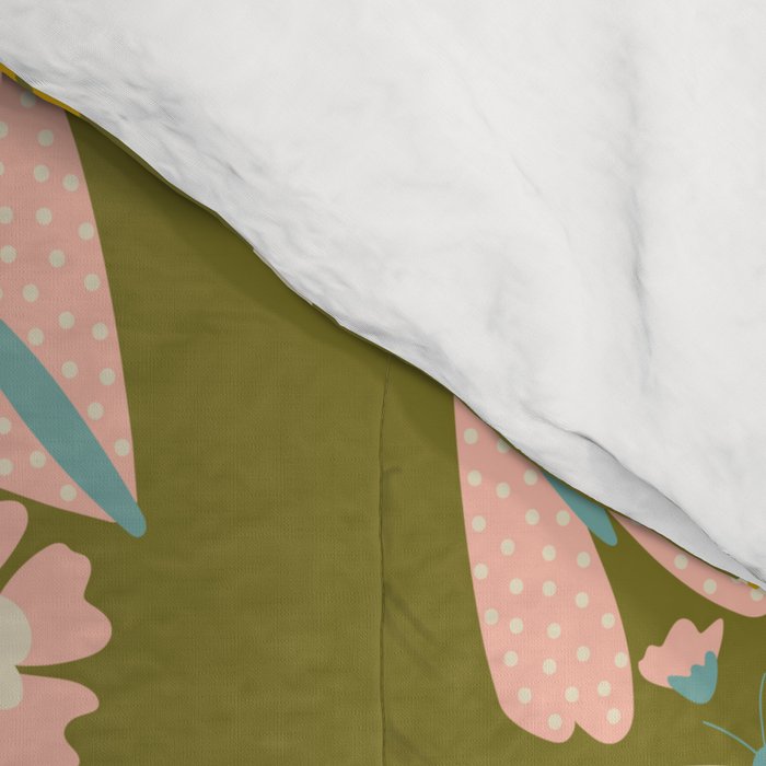 Floral Stripe - Olive  Comforter Gallery Image 4