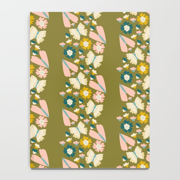 Floral Stripe - Olive  Notebook Gallery Image 4