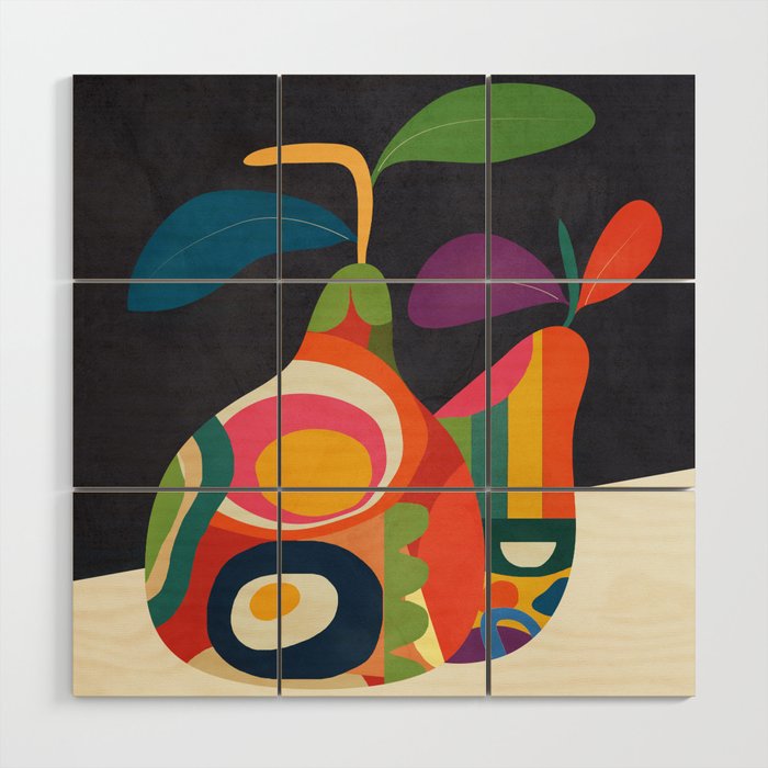 Abstract fruit shapes 02 Wood Wall Art Gallery Image 1