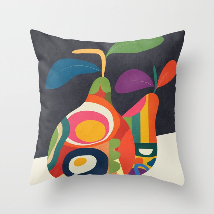 Abstract fruit shapes 02 Throw Pillow Gallery Image 6