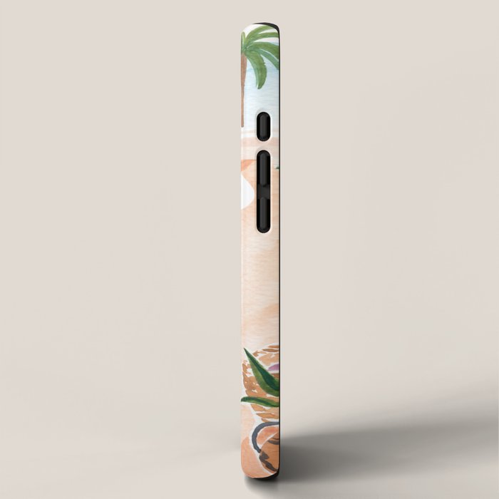 Woman Sitting by the Window Art Print - Sabina Fenn Illustration - Feminine Gouache Tropical Portrai iPhone Case Gallery Image 2