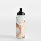 Woman Sitting by the Window Art Print - Sabina Fenn Illustration - Feminine Gouache Tropical Portrai Water Bottle Gallery Image 2