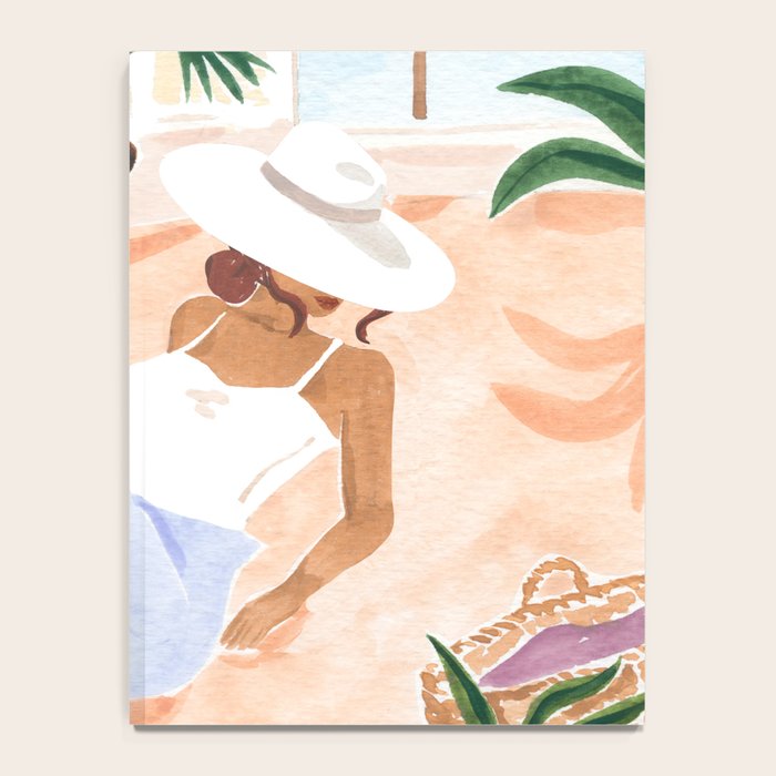 Woman Sitting by the Window Art Print - Sabina Fenn Illustration - Feminine Gouache Tropical Portrai Notebook Gallery Image 4
