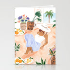 Woman Sitting by the Window Art Print - Sabina Fenn Illustration - Feminine Gouache Tropical Portrai Stationery Card Gallery Image 2