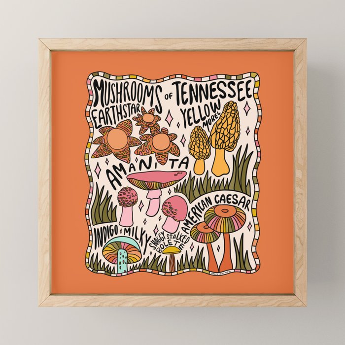 Mushrooms of Tennessee Mini Art Print Gallery Image 1