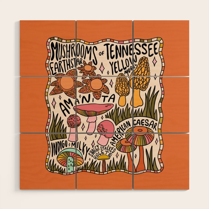 Mushrooms of Tennessee Wood Wall Art Gallery Image 1