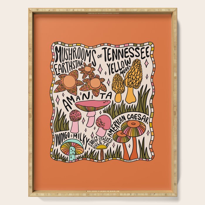 Mushrooms of Tennessee Serving Tray Gallery Image 1