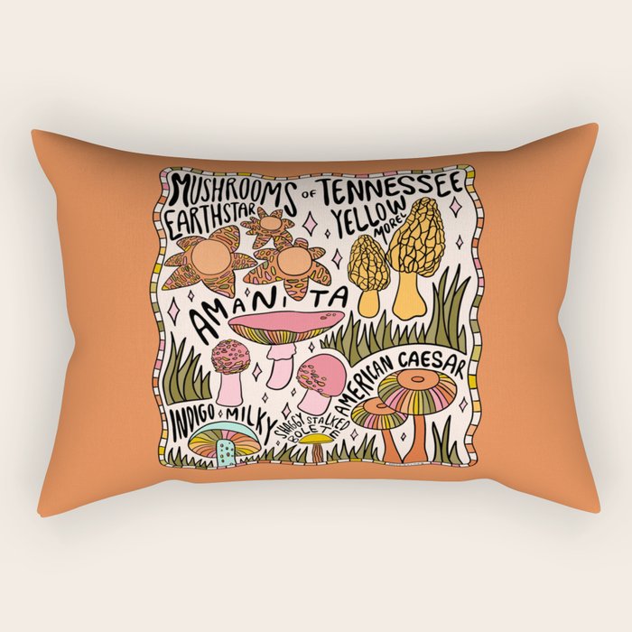 Mushrooms of Tennessee Rectangular Pillow Gallery Image 2